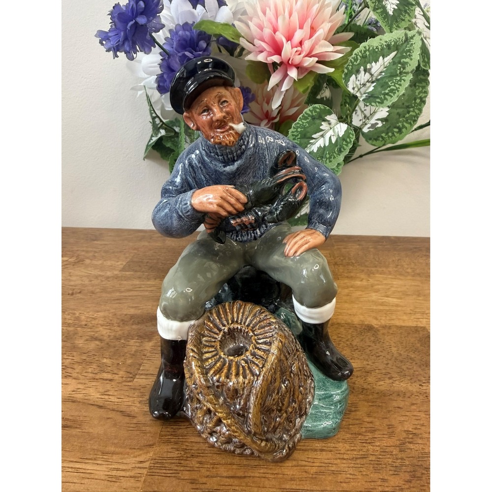 Royal Doulton The Lobster Man Figurine HN‎ 2317 England MCM Decor Retro Coastal